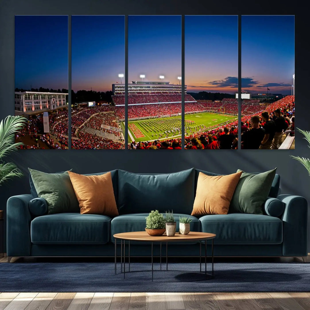 Wolfpack Football Team Print - Raleigh Carter-Finley Stadium Wall Art Canvas Print