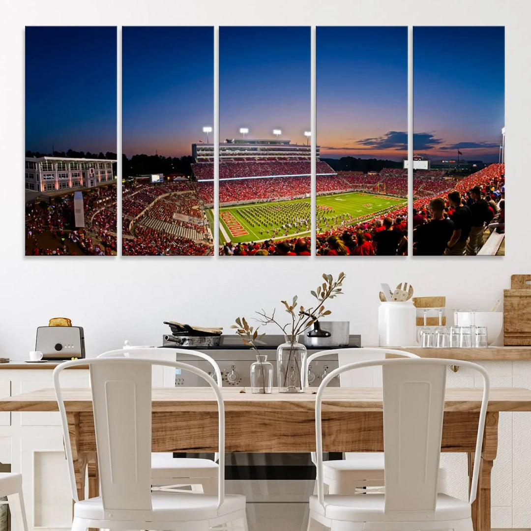 Wolfpack Football Team Print - Raleigh Carter-Finley Stadium Wall Art Canvas Print