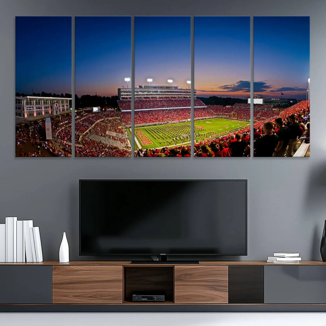 Wolfpack Football Team Print - Raleigh Carter-Finley Stadium Wall Art Canvas Print