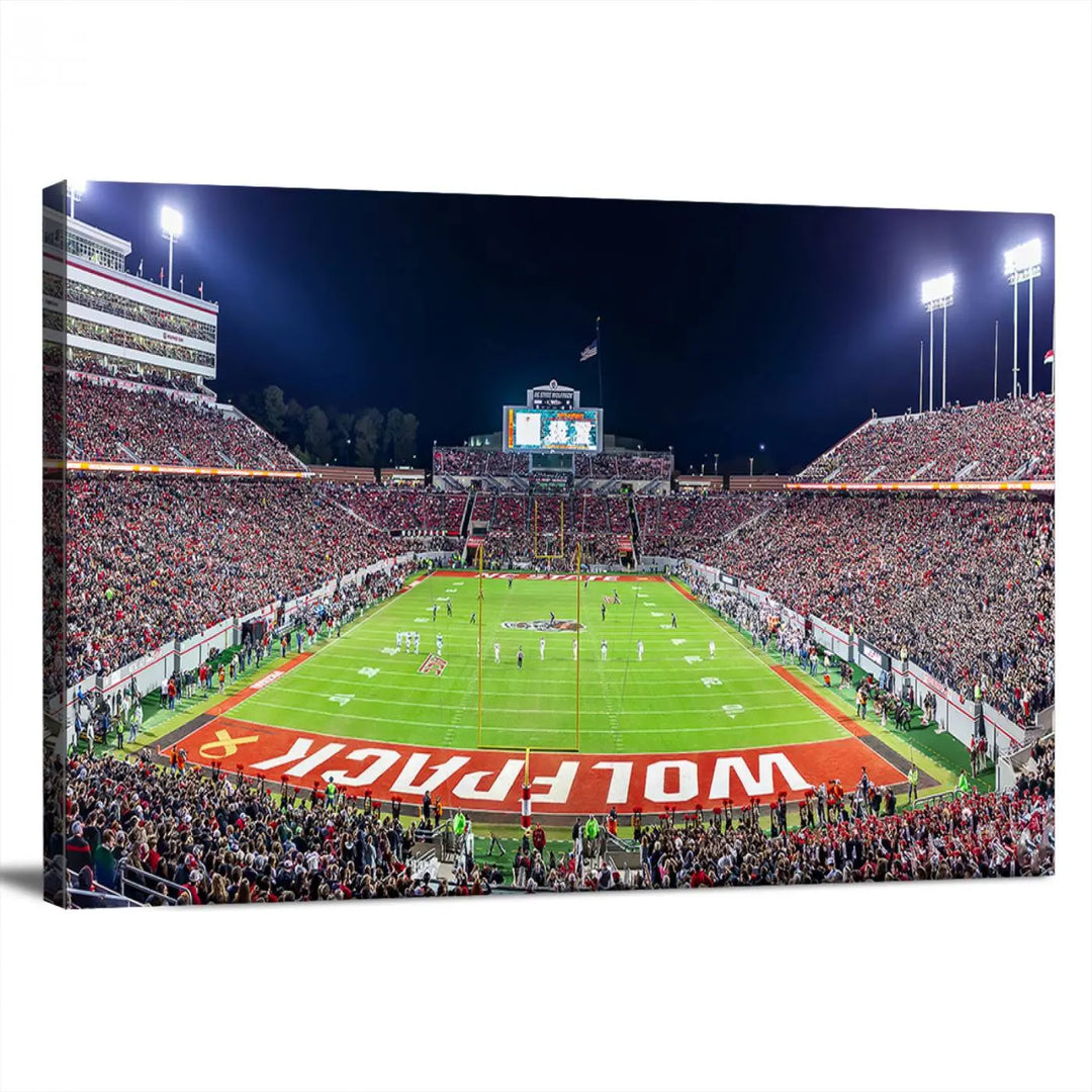 Wolfpack Football Team Print - Raleigh Carter-Finley Stadium Wall Art Canvas Print