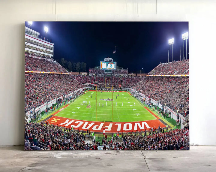 Wolfpack Football Team Print - Raleigh Carter-Finley Stadium Wall Art Canvas Print