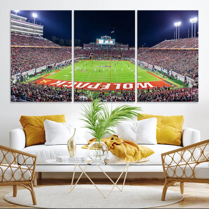 Wolfpack Football Team Print - Raleigh Carter-Finley Stadium Wall Art Canvas Print