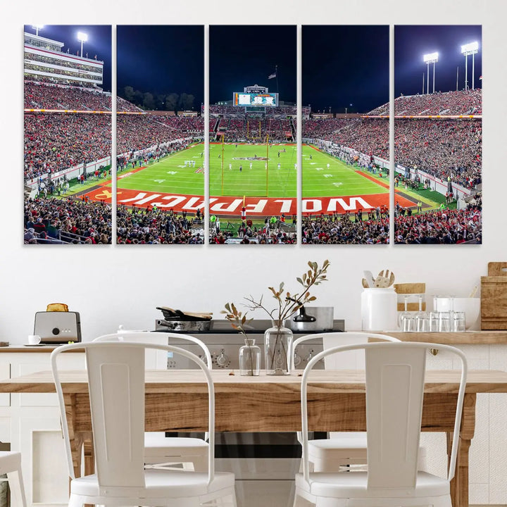 Wolfpack Football Team Print - Raleigh Carter-Finley Stadium Wall Art Canvas Print