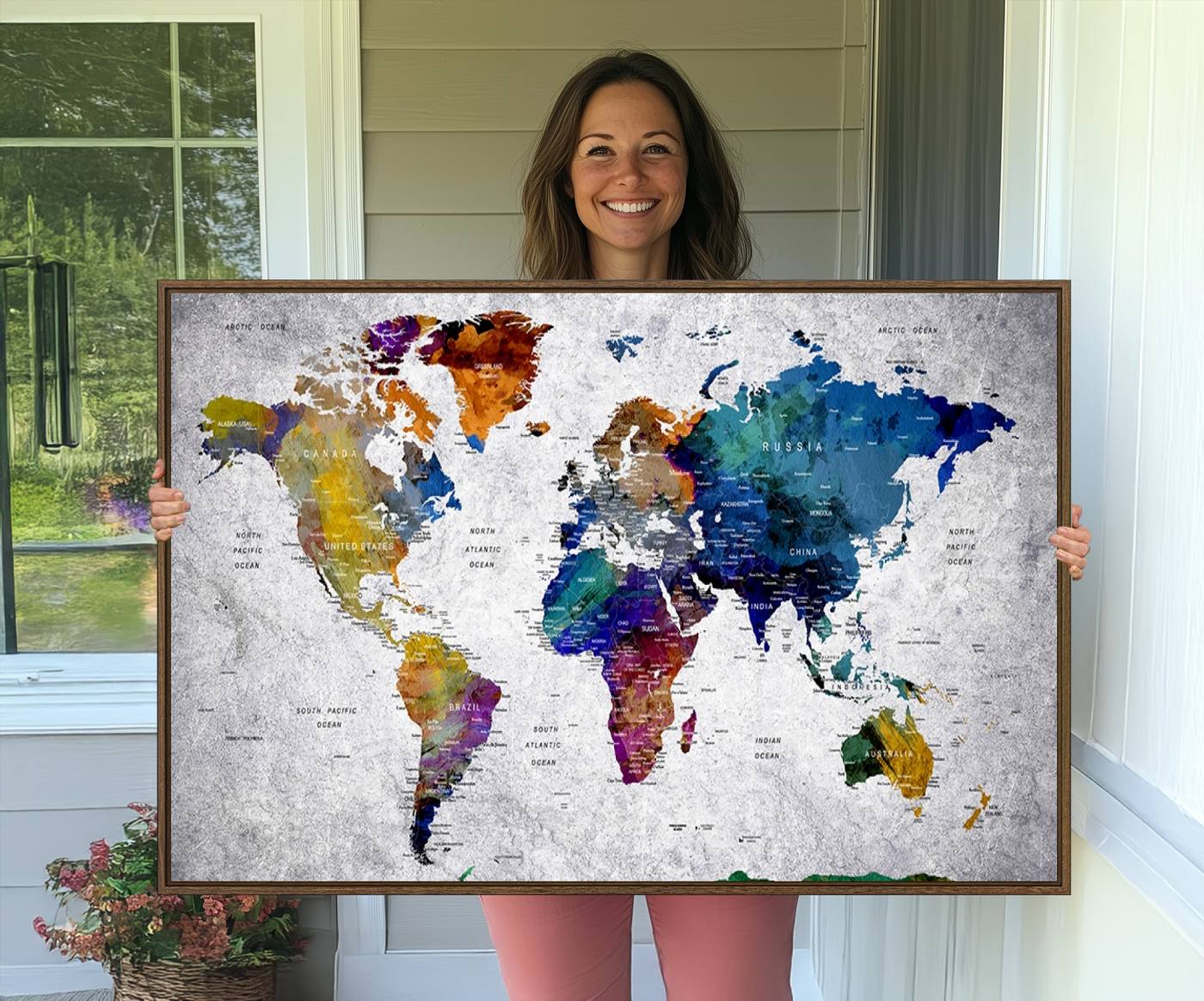 73670-MGV-CV-36X24-World Map Art Canvas Print