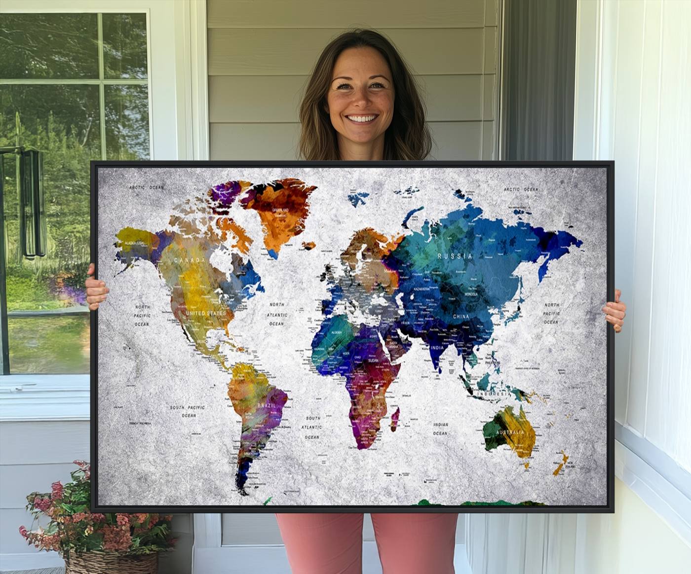73670-MGV-CV-36X24-World Map Art Canvas Print