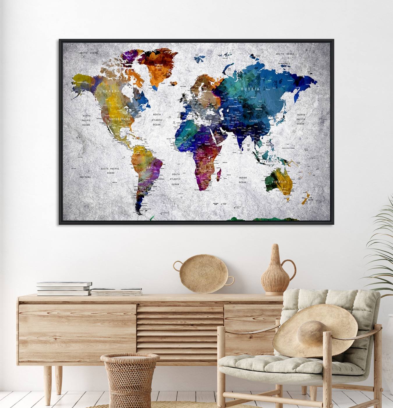 73670-MGV-CV-36X24-World Map Art Canvas Print