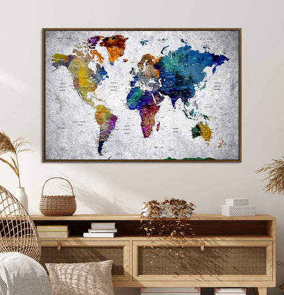 73670-MGV-CV-36X24-World Map Art Canvas Print