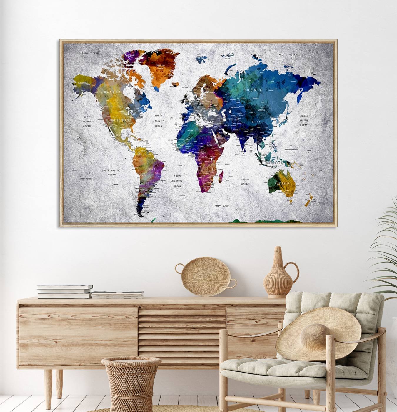 73670-MGV-CV-36X24-World Map Art Canvas Print