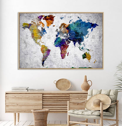 73670-MGV-CV-36X24-World Map Art Canvas Print