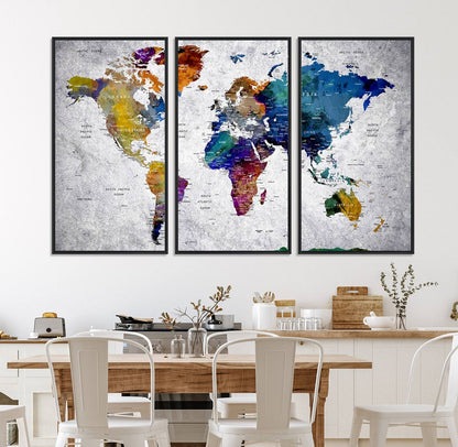 73670-MGV-CV-36X24-World Map Art Canvas Print