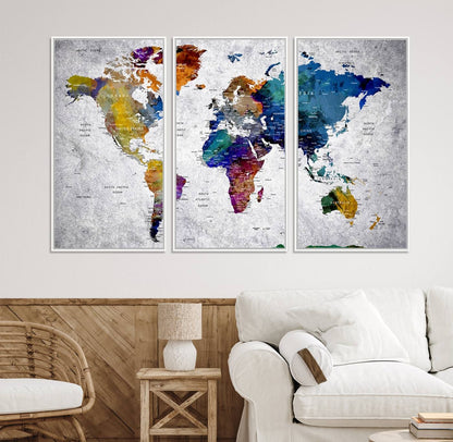 73670-MGV-CV-36X24-World Map Art Canvas Print