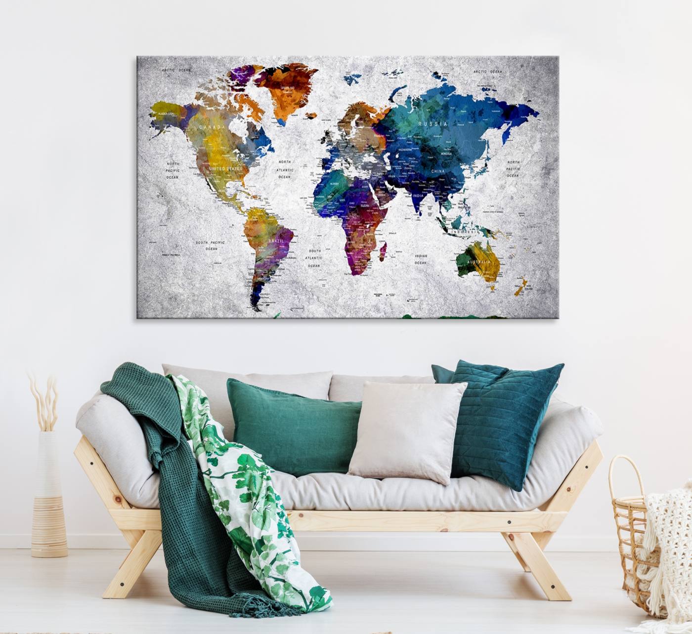 73670-MGV-CV-36X24-World Map Art Canvas Print