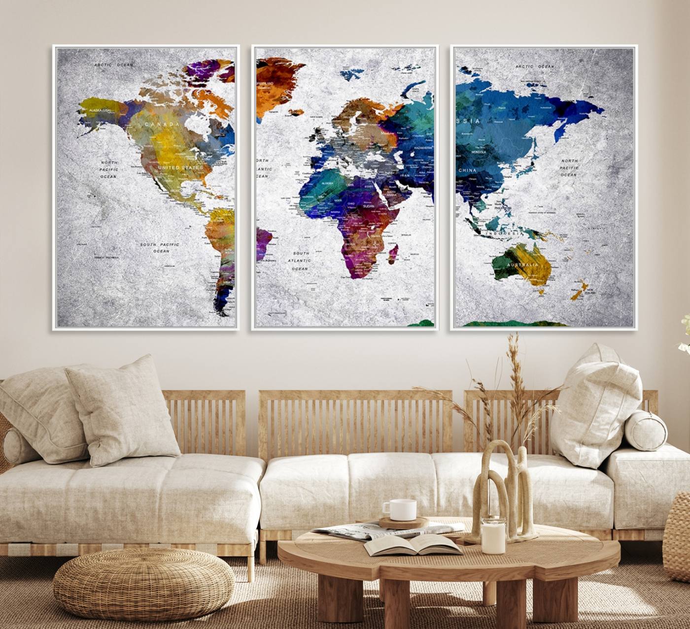 73670-MGV-CV-36X24-World Map Art Canvas Print
