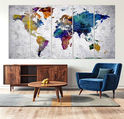 73670-MGV-CV-36X24-World Map Art Canvas Print