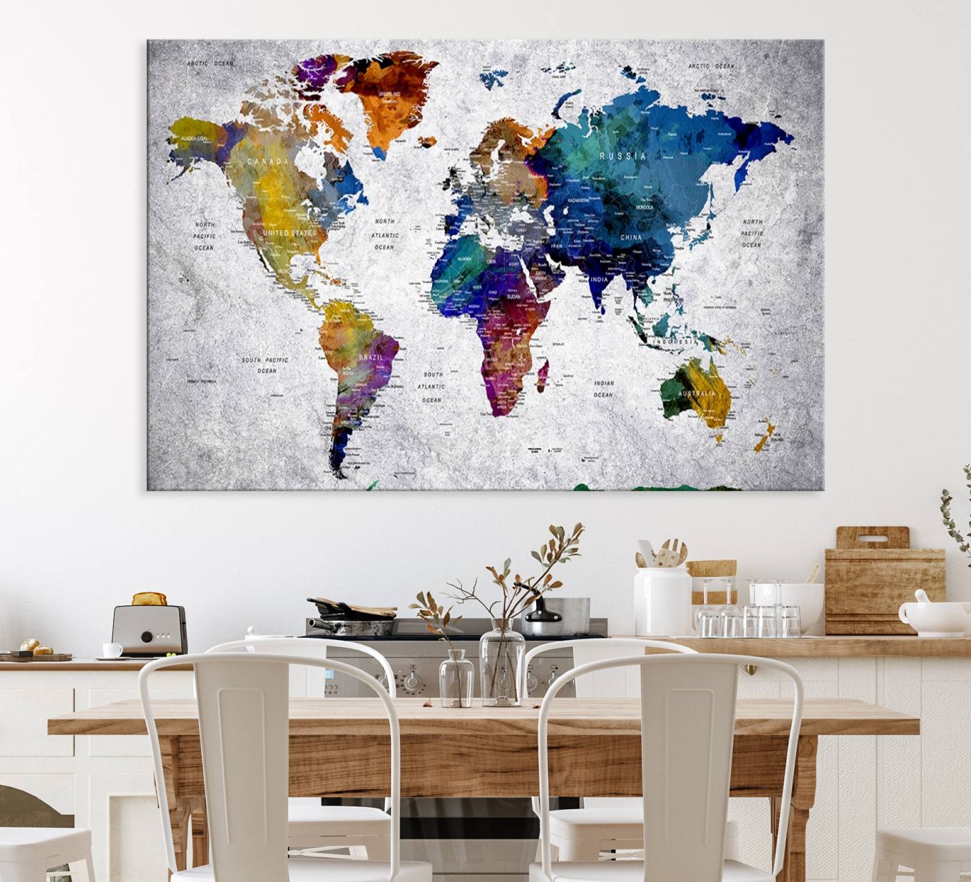 73670-MGV-CV-36X24-World Map Art Canvas Print