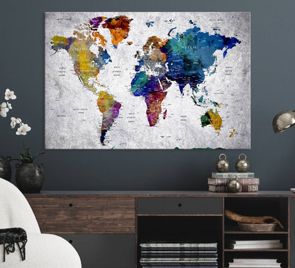 73670-MGV-CV-36X24-World Map Art Canvas Print