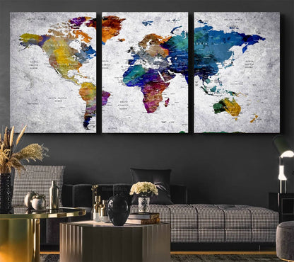 73670-MGV-CV-36X24-World Map Art Canvas Print