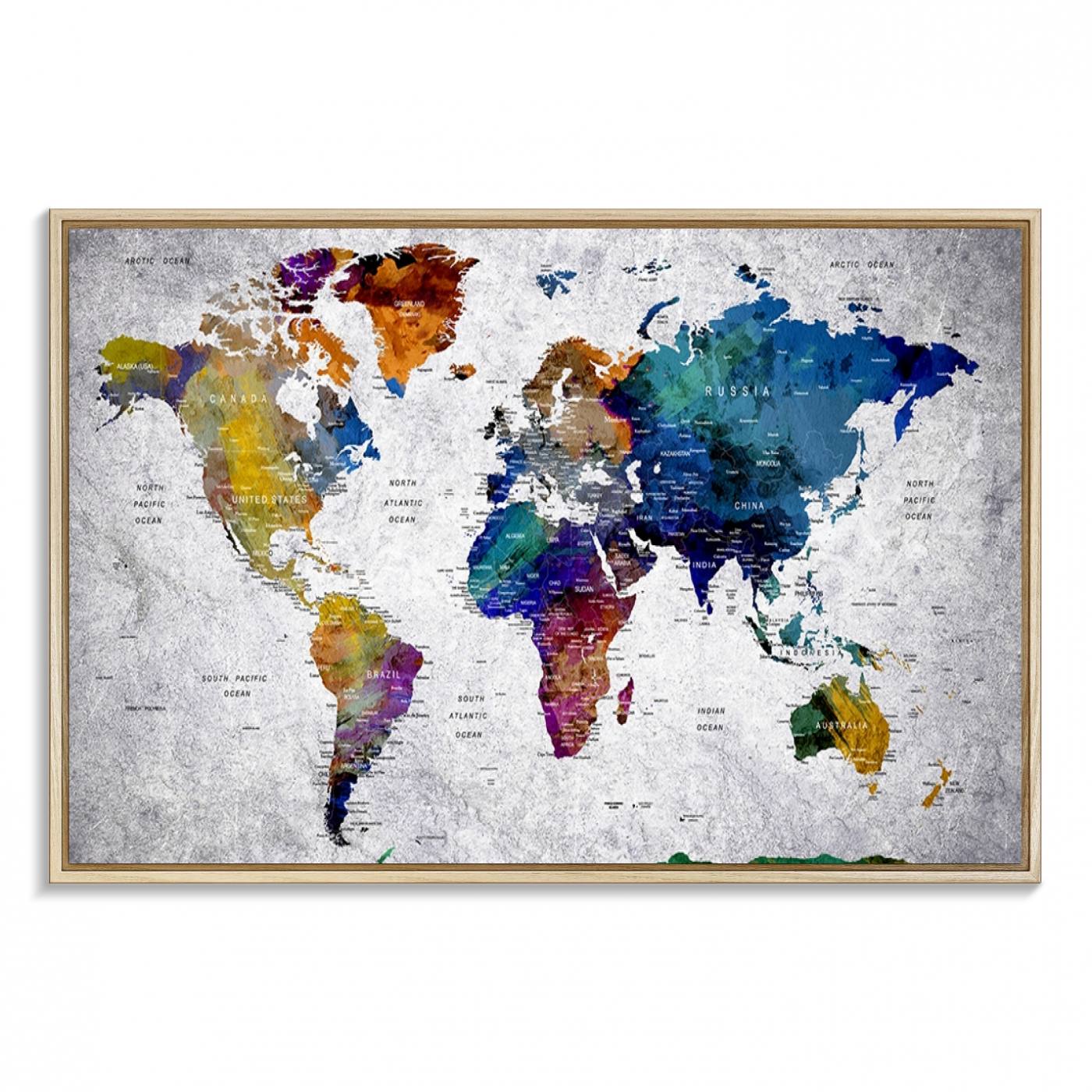 73670-MGV-FC-36X24_Natural-World Map Art Canvas Print