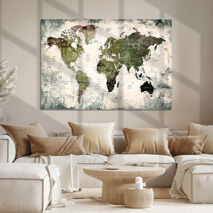 14328-MGV-CV-36X24-World Map Canvas PRINT, World Map Canvas Art