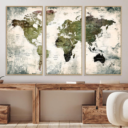 14328-MGV-CV-36X24-World Map Canvas PRINT, World Map Canvas Art