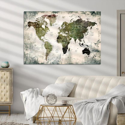 14328-MGV-CV-40X27-World Map Canvas PRINT, World Map Canvas Art