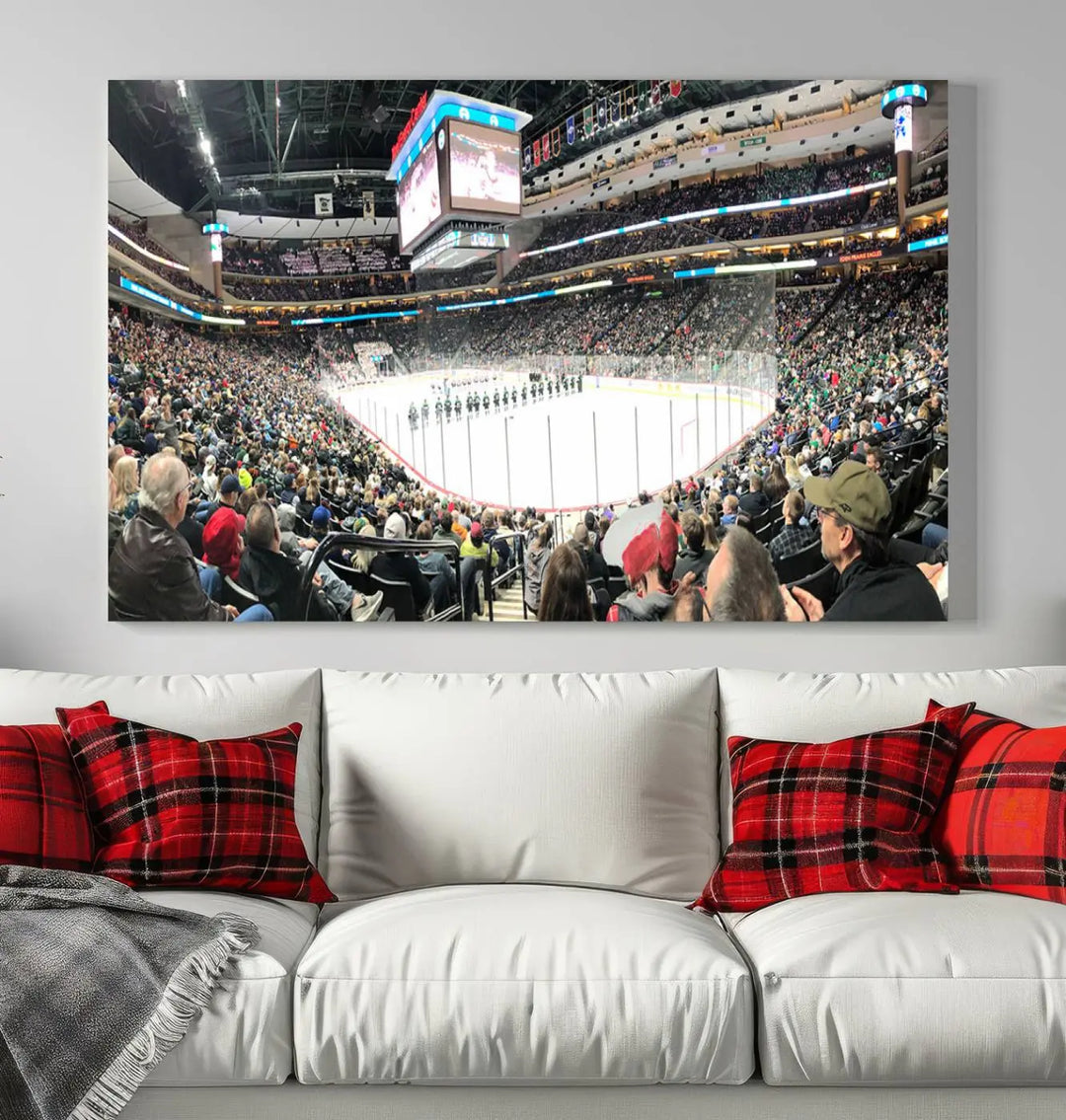 Xcel Energy Center St Paul Minnesota Wild Ice Hockey Stadium Wall Art Canvas Print