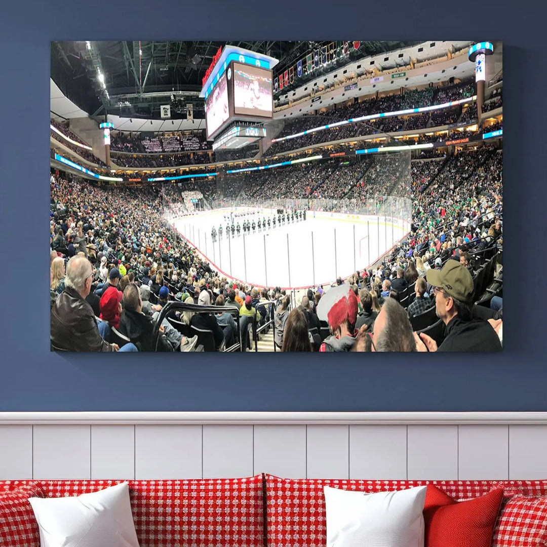 Xcel Energy Center St Paul Minnesota Wild Ice Hockey Stadium Wall Art Canvas Print