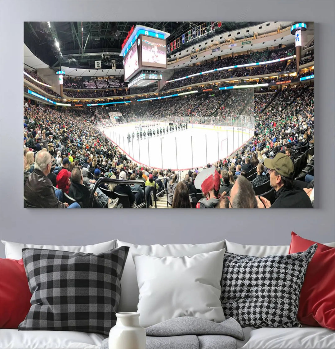 Xcel Energy Center St Paul Minnesota Wild Ice Hockey Stadium Wall Art Canvas Print