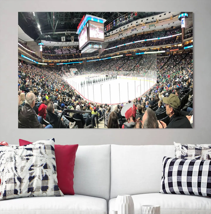 Xcel Energy Center St Paul Minnesota Wild Ice Hockey Stadium Wall Art Canvas Print