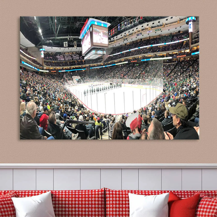 Xcel Energy Center St Paul Minnesota Wild Ice Hockey Stadium Wall Art Canvas Print