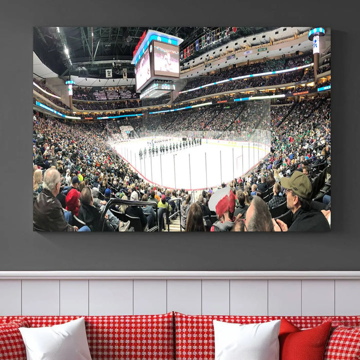 Xcel Energy Center St Paul Minnesota Wild Ice Hockey Stadium Wall Art Canvas Print