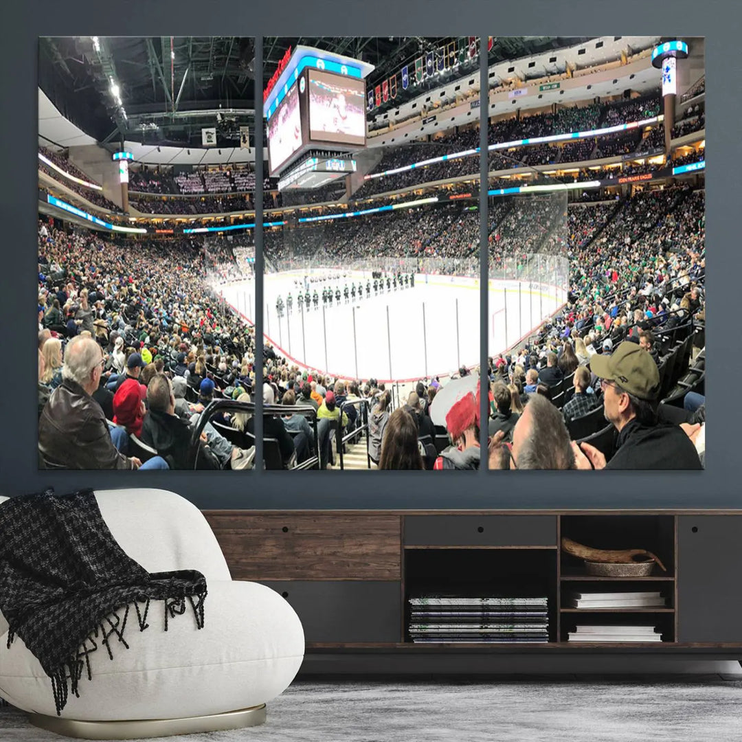 Xcel Energy Center St Paul Minnesota Wild Ice Hockey Stadium Wall Art Canvas Print