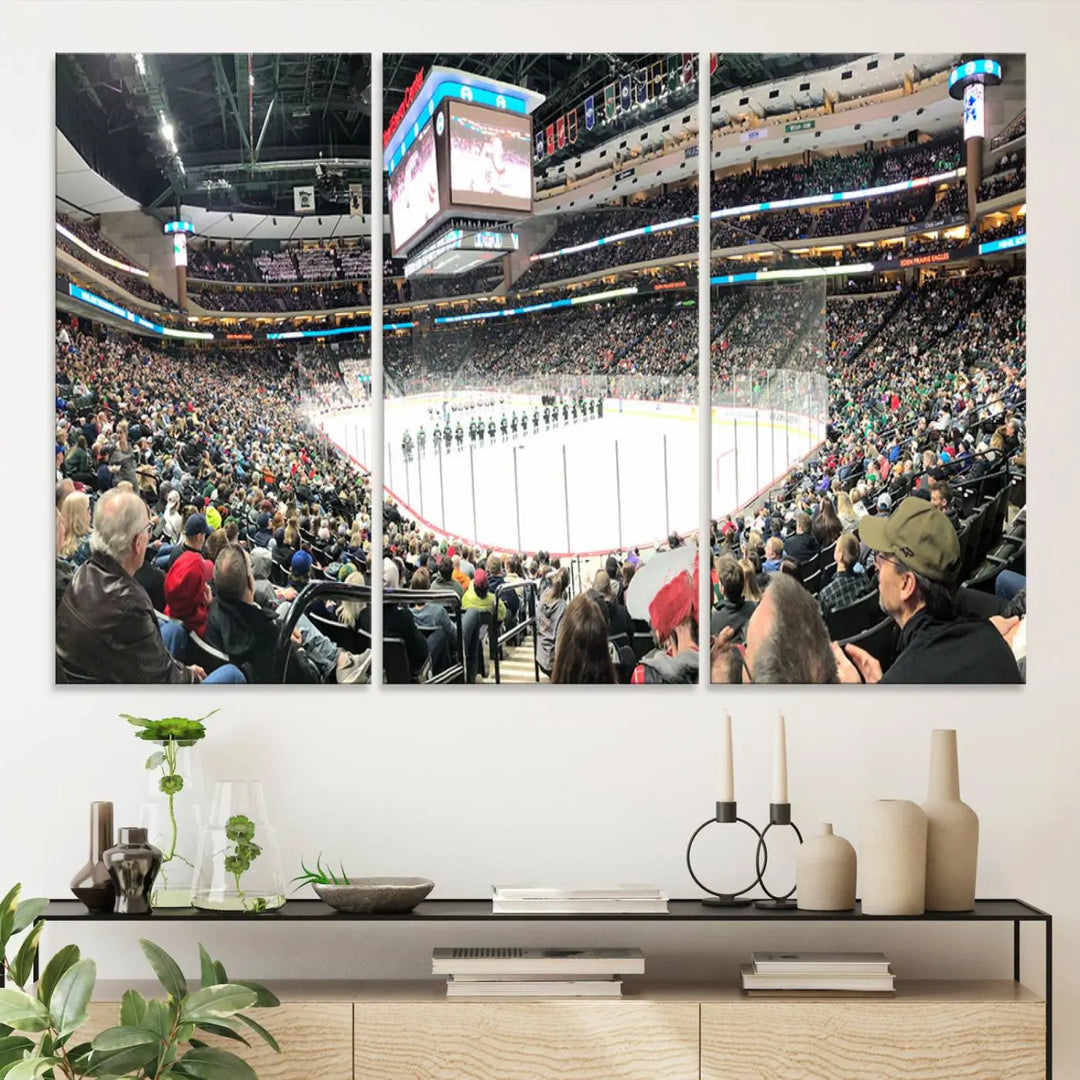 Xcel Energy Center St Paul Minnesota Wild Ice Hockey Stadium Wall Art Canvas Print