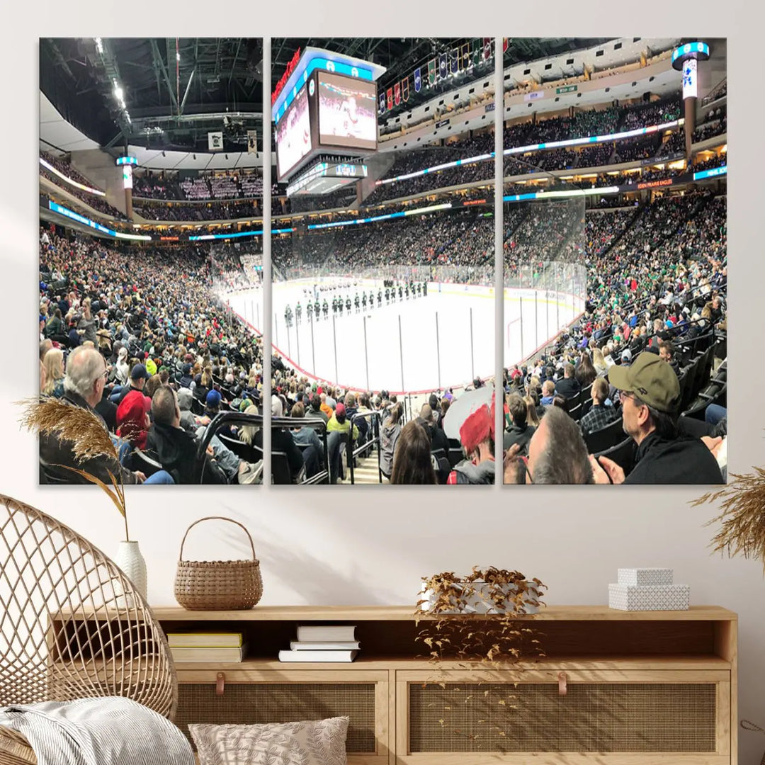 Xcel Energy Center St Paul Minnesota Wild Ice Hockey Stadium Wall Art Canvas Print