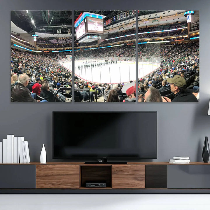 Xcel Energy Center St Paul Minnesota Wild Ice Hockey Stadium Wall Art Canvas Print