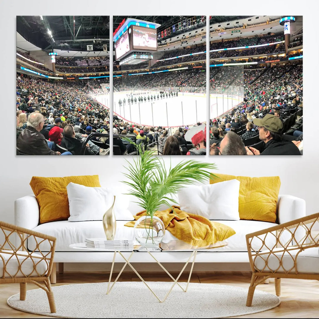 Xcel Energy Center St Paul Minnesota Wild Ice Hockey Stadium Wall Art Canvas Print