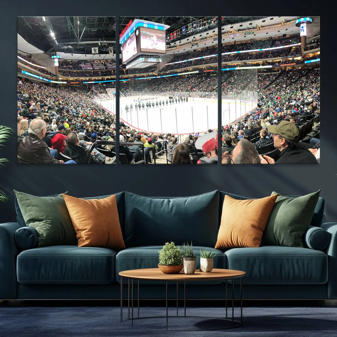 Xcel Energy Center St Paul Minnesota Wild Ice Hockey Stadium Wall Art Canvas Print