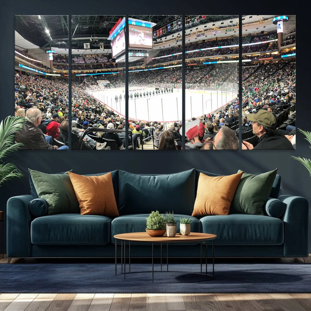 Xcel Energy Center St Paul Minnesota Wild Ice Hockey Stadium Wall Art Canvas Print