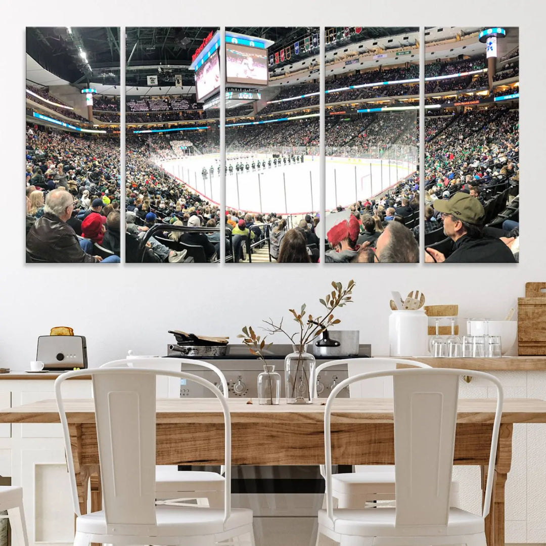 Xcel Energy Center St Paul Minnesota Wild Ice Hockey Stadium Wall Art Canvas Print