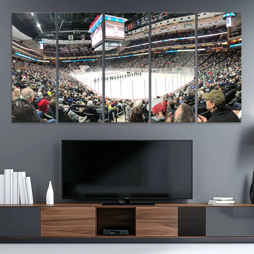 Xcel Energy Center St Paul Minnesota Wild Ice Hockey Stadium Wall Art Canvas Print