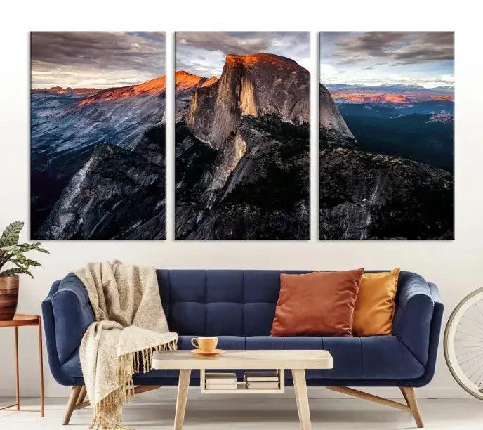 Half Dome Mountain Yosemite Large Wall Art Canvas Print