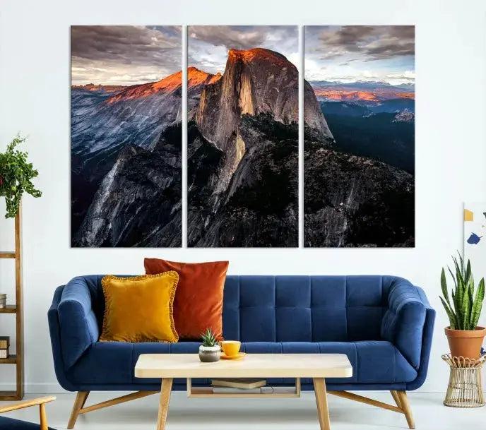 Half Dome Mountain Yosemite Large Wall Art Canvas Print