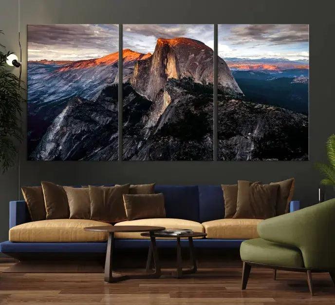 Half Dome Mountain Yosemite Large Wall Art Canvas Print