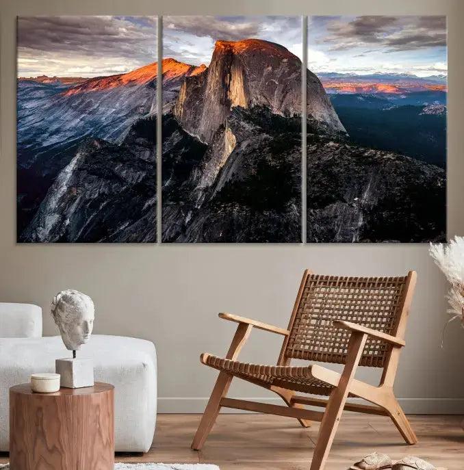 Half Dome Mountain Yosemite Large Wall Art Canvas Print