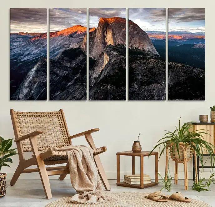 Half Dome Mountain Yosemite Large Wall Art Canvas Print