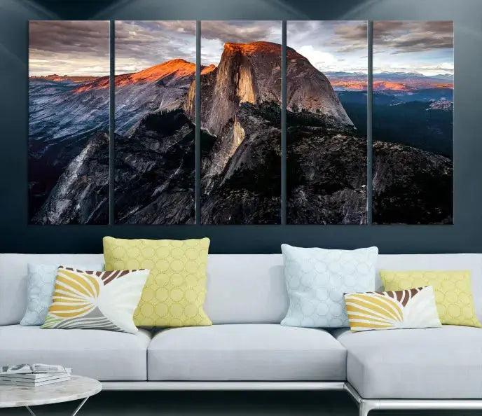 Half Dome Mountain Yosemite Large Wall Art Canvas Print