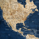 40183091-MGV-CV-36X24-Custom Framed World Map Canvas Print – Personalized Push Pin Travel Tracker Gift for Couples, Weddings, or Anniversary Celebrations