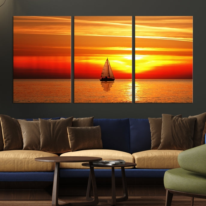 A Sailboat to the Sunset Canvas Print