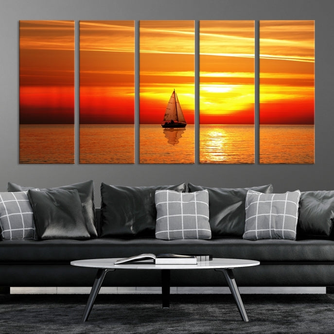 A Sailboat to the Sunset Canvas Print