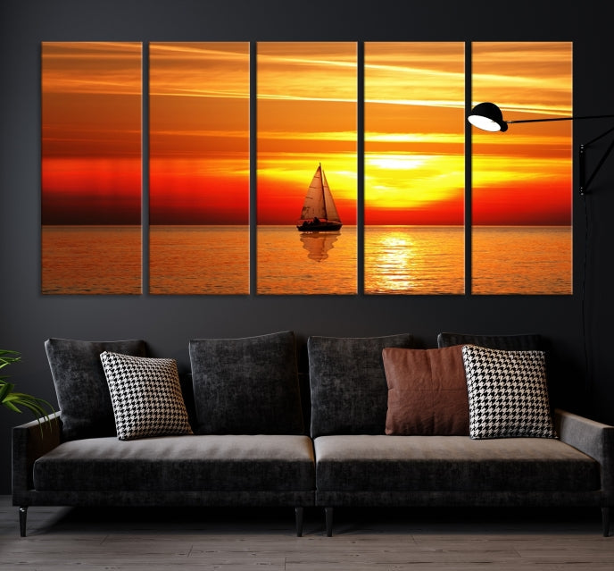 A Sailboat to the Sunset Canvas Print